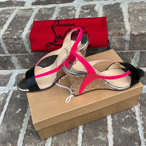 Christian Louboutin, Paris, pink wedge heels - Picture 2 of 8